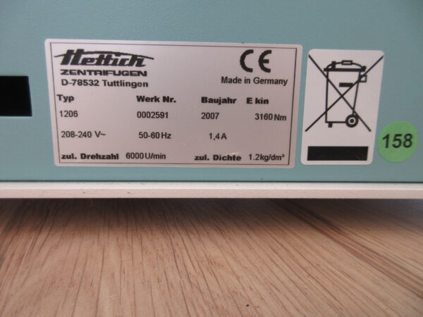 Hettich Rotofix 32A Bj. 2007 Tischzentrifuge Centrifuge – Bild 3