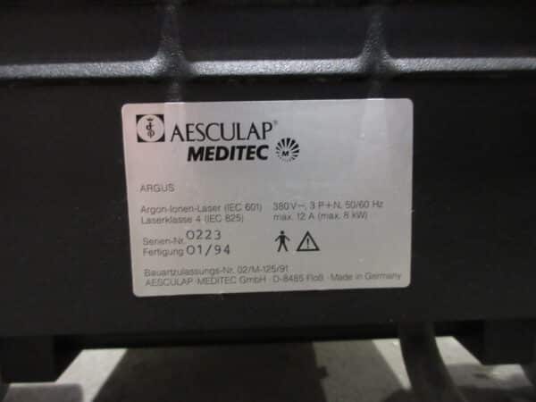 Aesculap Meditec Argus Laser Argon mit Zeiss Spaltlampe 30 SL/M – Bild 11